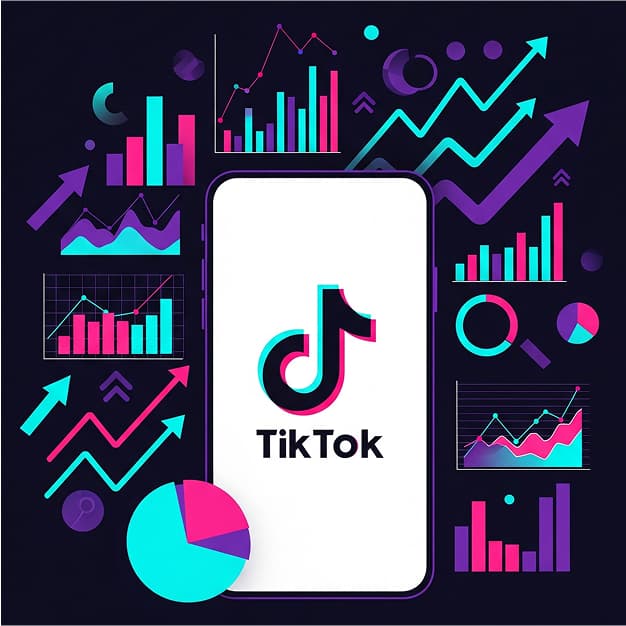 TikTokのトレンド分析とデータ活用のイメージ